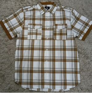 Red Ape Mens Multicolor Plaid Short Sleeve Button Front Shirt Size 2X